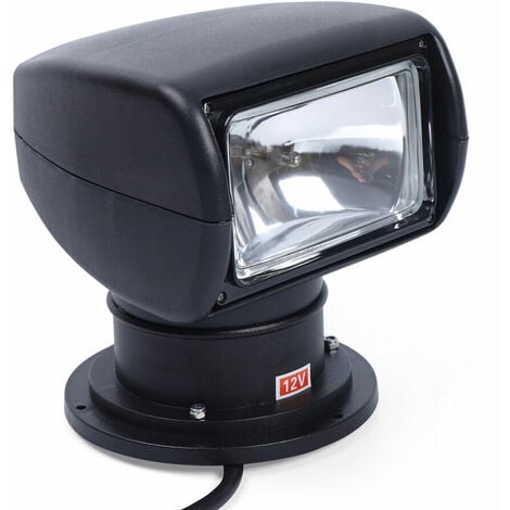 DC12V 360°Boot Scheinwerfer mit Fernbedienung Suchscheinwerfer Für Boot Auto  100W Beleuchtung Spotlight schwarz