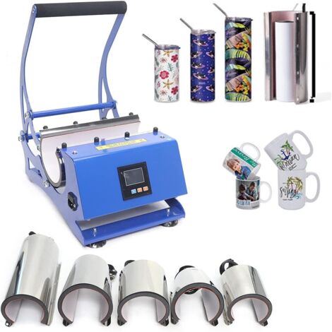 Sublimationspresse für Tassen 600 W - 500 °C Heißpresse mit 6 Untersetzern Transferpresse für Tassen Multifunktionaler Sublimationsdrucker Kaffeetassen-Druckmaschine