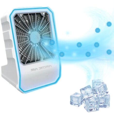 Tragbarer Kühler ARTIC HAIR OUTDOOR - VENTEO - Tragbarer Nebler mit Wassertank - USB-Ladegerät mit 6 Stunden Betriebsdauer - 3 einstellbare Geschwindigkeiten - Weiß - 7 programmierbare Stimmungslichte