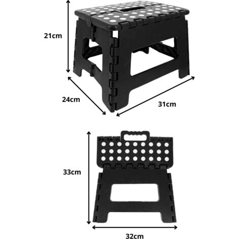 Klapptritt 38x26x17,5cm Sw/wss