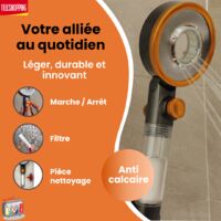 SAVEWATER DELUXE Handbrause Mit Filter – 3 Strahlpositionen, Durchflussregler & Ein/Aus-Schalter