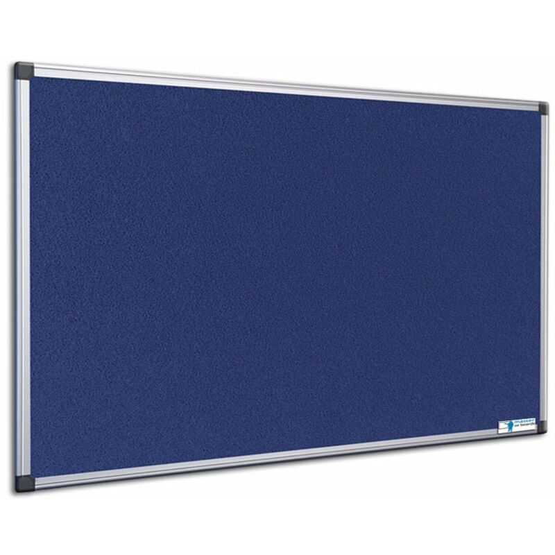 Cadre en Aluminium 90x60 cm VIZ-PRO Tableau dAffichage en Feutre Bleu 