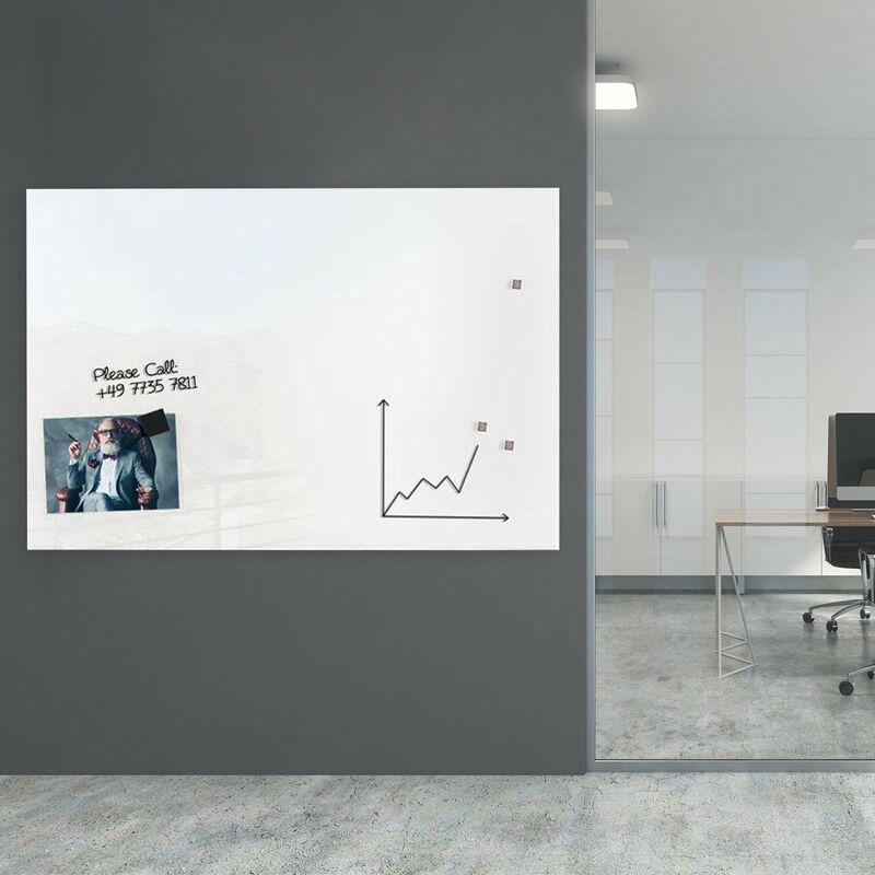 COSTWAY Tableau blanc magnétique inscriptible effaçable 70 x 50cm animants  gomme