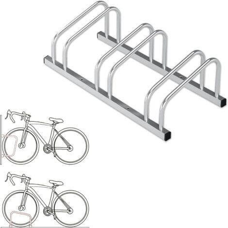 Casa Pura – Support à vélos mural ou au sol en acier – Résistant aux intempéries – Pour 3 vélos jusqu’à 5,5 cm de large – Installation facile