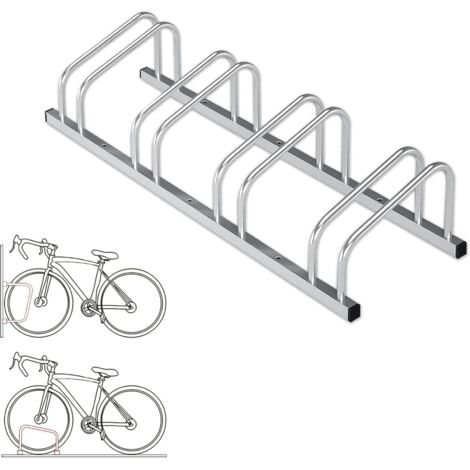 Support pour vélos Linus Pour montage au sol ou mural Argent Pour 4 vélos