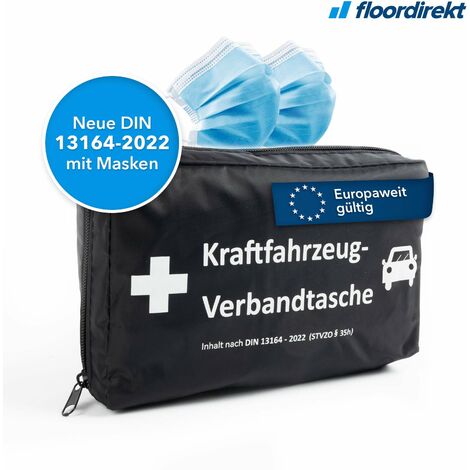 Karat – Trousse de secours automobile – Conforme DIN 13164 – Kit complet pour voiture et moto – Hydrofuge – Instructions multilingues (1/5)