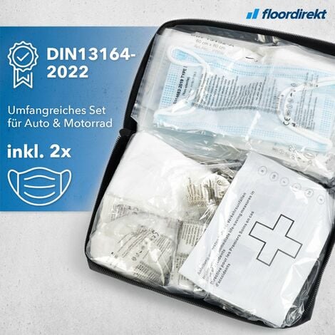 Trousse De Secours Trousse Premiers Secours Voiture DIN 13164 Rouge Tanche Contr Le Technique 890083