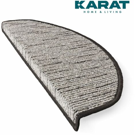 Tapis d'escalier Geneva Anthracite 23,5 x 65 cm Demi-rond