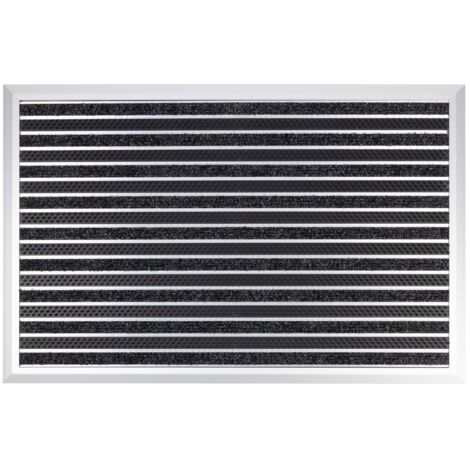 Paillasson en aluminium Spectral Fibre textile reps + brosses 68 x 98 cm