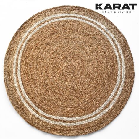 Tapis de jute Mumbai Rond Tissé à  la main En fibres naturelles 90 x 90 cm
