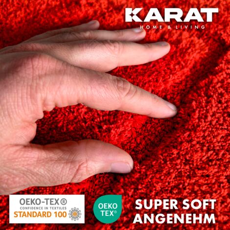 Tapis de Bain Atlantis, Ultra Doux Extra Moelleux & Absorbant Séchage Rapide Antidérapant Rouge 70 x 120 cm