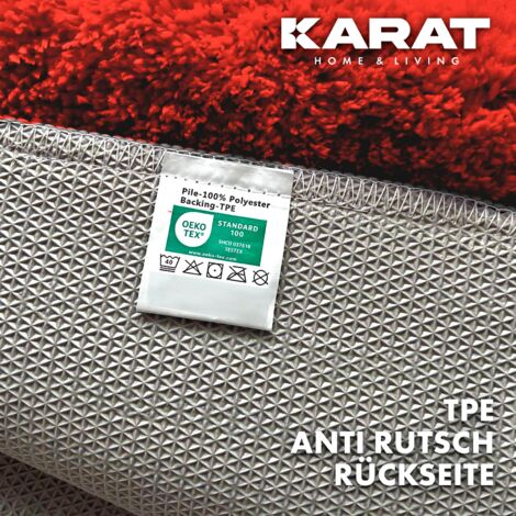 Tapis de Bain Atlantis, Ultra Doux Extra Moelleux & Absorbant Séchage Rapide Antidérapant Rouge 70 x 120 cm