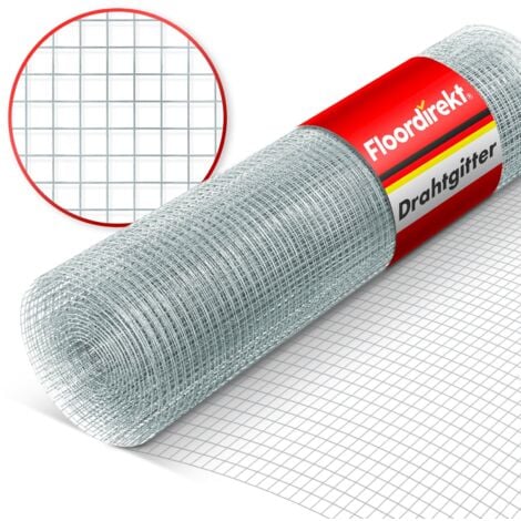 Grillage métallique à Mailles Fines, Mailles : 6,3 x 6,3 mm Galvanisé,  H= 50 cm, L= 5 m