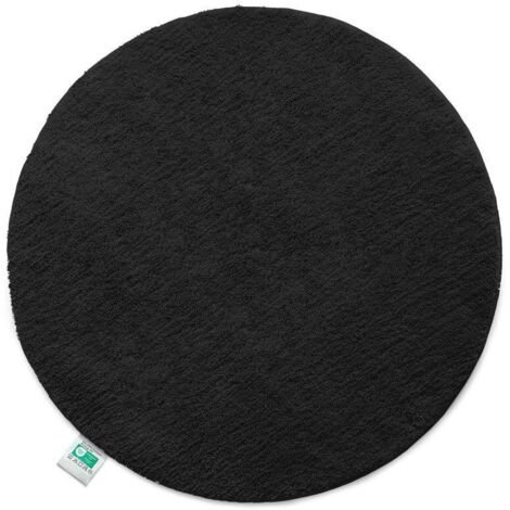 Tapis de bain Sky, tapis de salle de bain rond Noir 95 cm de diamètre
