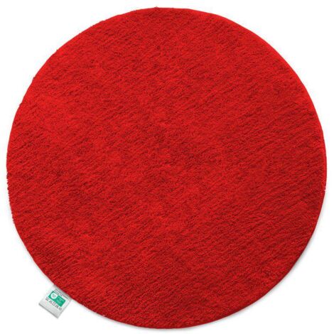 Tapis de bain Sky, tapis de salle de bain rond Rouge 95 cm de diamètre