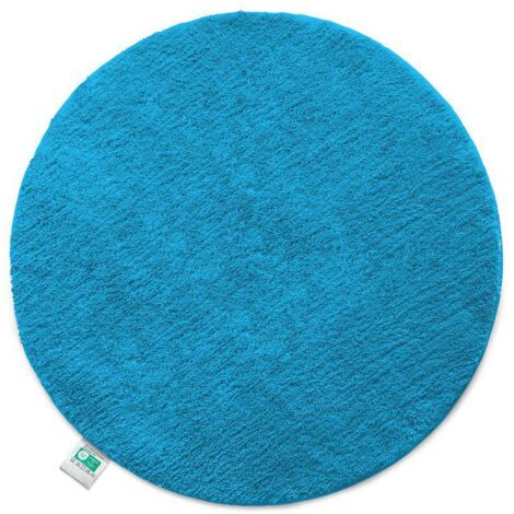 Tapis de bain Sky, tapis de salle de bain rond Turquoise 95 cm de diamètre