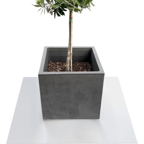 Dessous de plat pour pots de fleurs à bord biseauté Majesty Gris clair 60 x 60 cm (1/4)