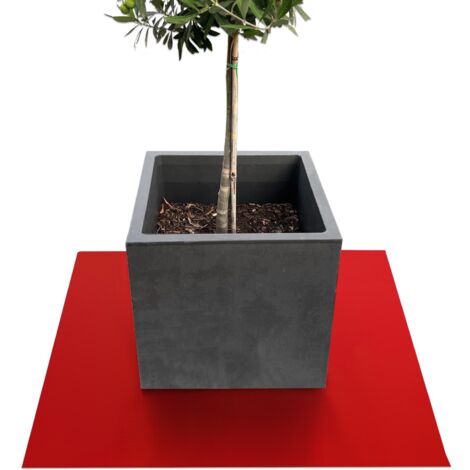 Tapis de jardinière Dessous de Pot de Fleur Majesty, Carré 90 x 90 cm, Rouge (1/4)