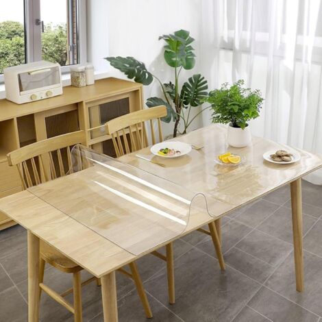 Film de table transparent avec bord biseauté Crystal 115 x 200 cm