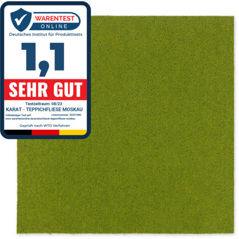 Floordirekt – Dalle moquette bouclée 50 x 50 cm – Revêtement isolant en polypropylène – Antidérapante et autoportante – Pour trafic modéré à élevé