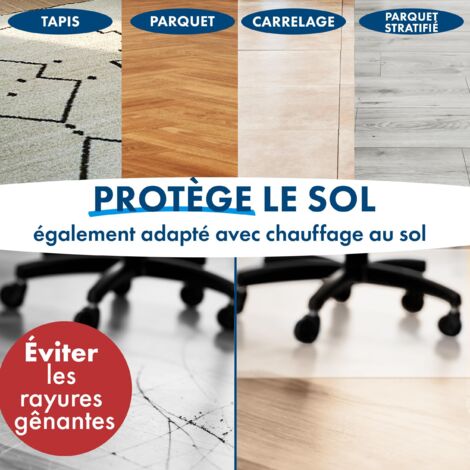 Floordirekt Tapis de protection de sol 75 x 100 cm, Noir - avec bord biseauté - Tapis pour chaise de bureau en PVC, protection de sol, sous-tapis, tapis de protection pour stratifié