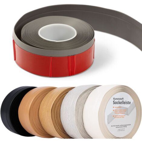 Floordirekt – Plinthe PVC auto-adhésive 50mm x 15mm – Longueur 10m – Installation sans outils – Protection contre éclaboussures et chocs