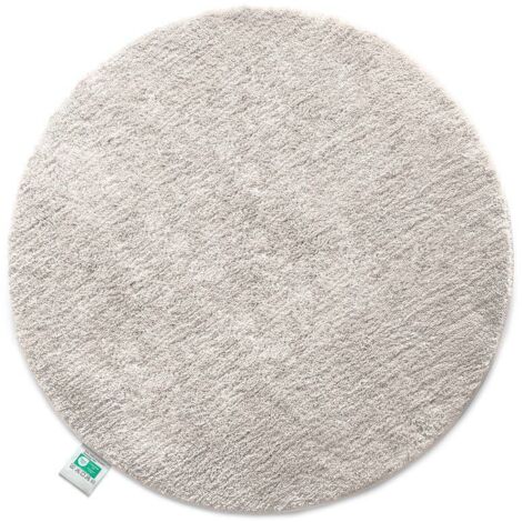 Tapis de bain Sky, tapis de salle de bain rond Ivoire 95 cm de diamètre