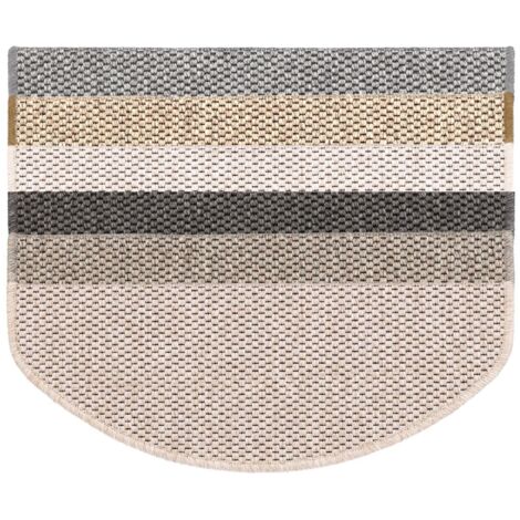 Tapis d'escalier Kalkutta Crème Demi-circulaire 23,5 x 65 cm