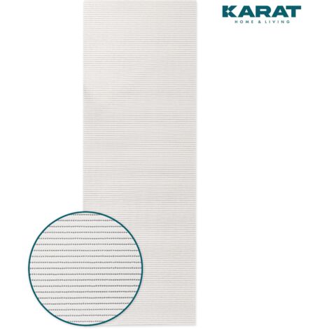 Venilia Insert Mousse Souple Tapis Veni Soft Antidérapant PVC Ferns Bleu-Blanc 65 X 200 X 0,5 Cm