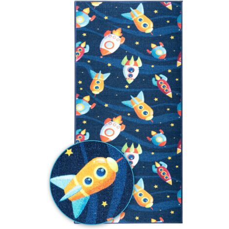 Tapis de sol Dots&Stars Tapis pour enfants pour garçons et filles Cute Rockets 80 x 150 cm (1/4)