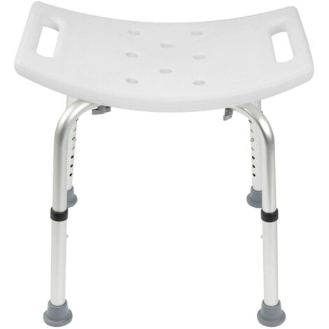 Karat – Tabouret de douche réglable en hauteur 37,5-49,5 cm – Capacité 136 kg – Pieds antidérapants – Pour seniors et personnes à mobilité réduite