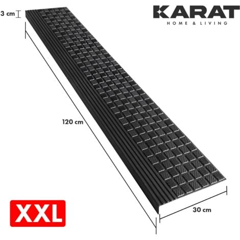 Marche d'escalier en caoutchouc pour usage extérieur Modèle : Diamond 1 Pièce, 30 x 120 cm