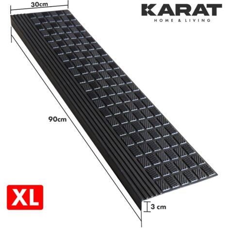 Marche d'escalier en caoutchouc pour usage extérieur Modèle : Diamond 1 Pièce, 30 x 90 cm