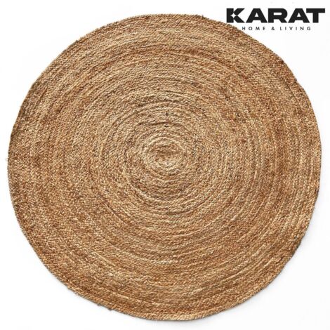 Tapis de jute Surat Rond Tissé à la main En fibres naturelles 150 x 150 cm