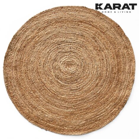 Tapis de jute Surat Rond Tissé à la main En fibres naturelles 200 x 200 cm