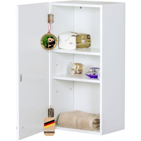 Floordirekt – Meuble bas de salle de bain compact en MDF blanc – Dimensions 20 x 30 x 60 cm – Résistant à l'humidité – Espace de rangement élégant
