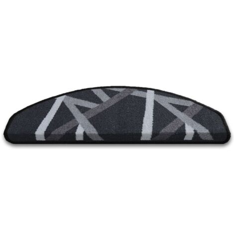 Tapis d'escalier à motifs Imprimé Anthracite 23,5 x 65 cm