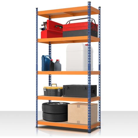 Étagère pour charges lourdes Rhino Bleu-Orange 180 x 90 x 45 cm - capacité jusqu'à 1050 kg (1/4)