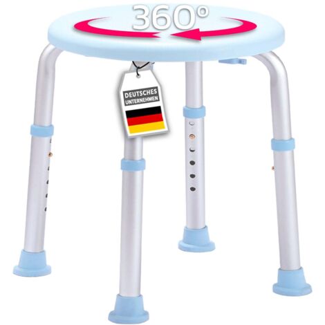 Tabouret de douche et de bain Pedro Réglable en hauteur & pivotant à 360°