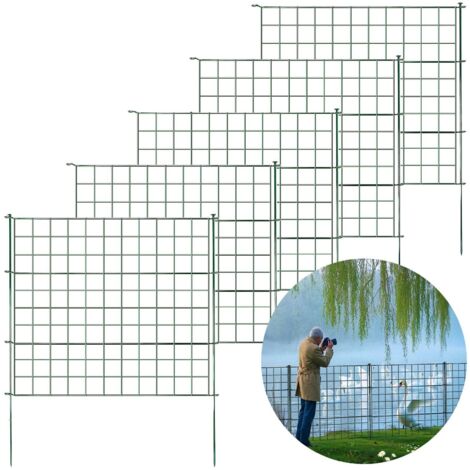 Clôture en treillis Pablo Set de 5 clôtures métalliques à emboîter Vert