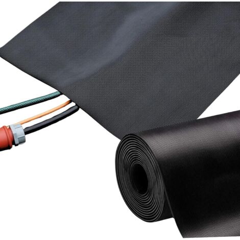 Tapis de protection pour câbles en caoutchouc Finement nervuré Antidérapant, épaisseur 3 mm 50 x 500 cm (1/3)