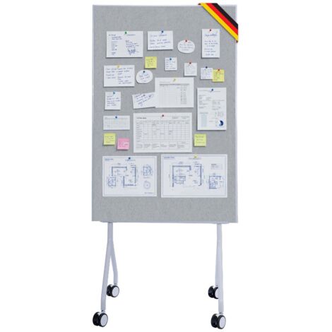 Tableau de présentation mobile Giant Tableau feutre double face 80 x 120 cm Gris (1/4)