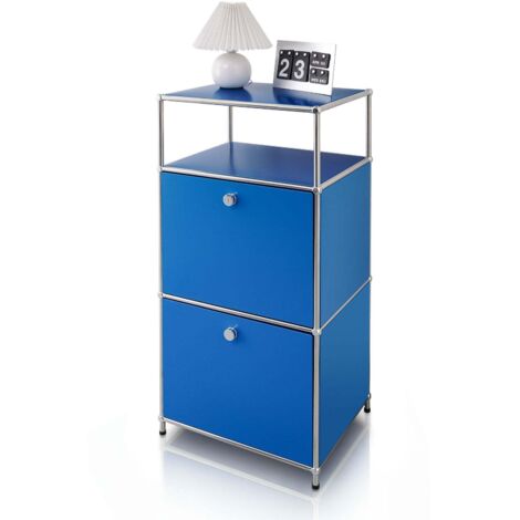 Étagère métal chromé design épuré, Concept Epuré MK-120, L50 × P40 × H100 cm, Bleu