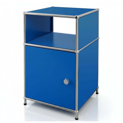 Étagère métal chromé design épuré, Concept Epuré MK-040, 40 × 40 × 65 cm, Bleu