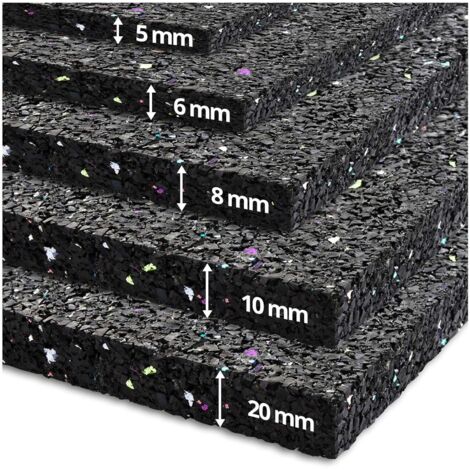 Tapis anti-vibrations absorbant les chocs et le bruit, découpable, 10 mm d'épaisseur 62,5 x 150 cm