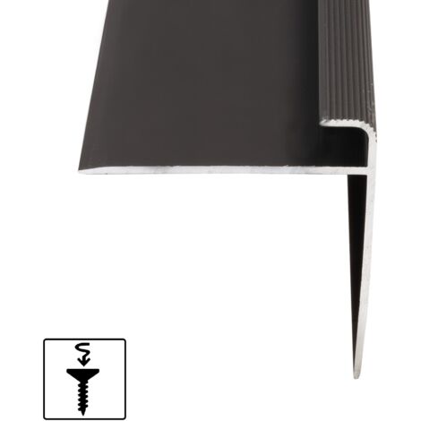 Seuil d'escalier Safety Forme: F Aluminium anodisé Bronze foncé M 100 cm