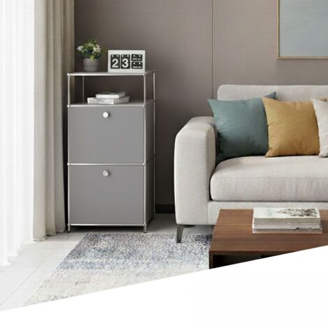 Rangement stylé et épuré – Étagère en métal chromé, 50 × 40 × 100 cm, Gris