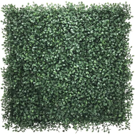 Mur Végétal Artificiel Intérieur Haie Artificielle Panneaux Muraux Toile de Fond Buis Vert foncé, 50 x 50 cm (1/5)