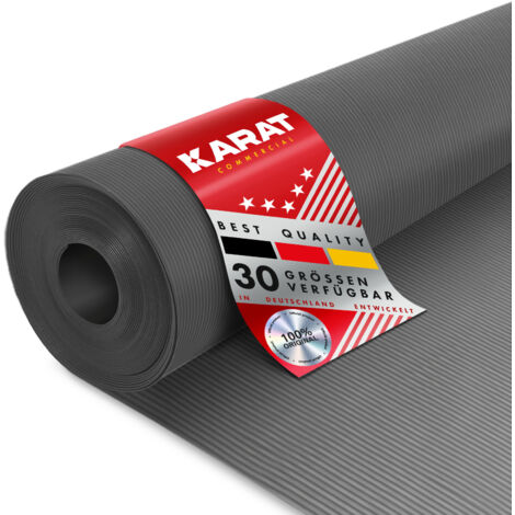 Tapis extérieur, Finition nervurée Fin, Gris, 100 x 400 cm