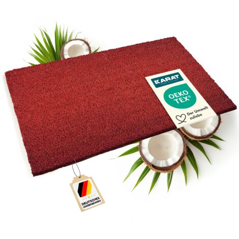 Paillasson en Noix de Coco, Fibres de Coco Antidérapantes Rouge 17 mm 100 x 400 cm